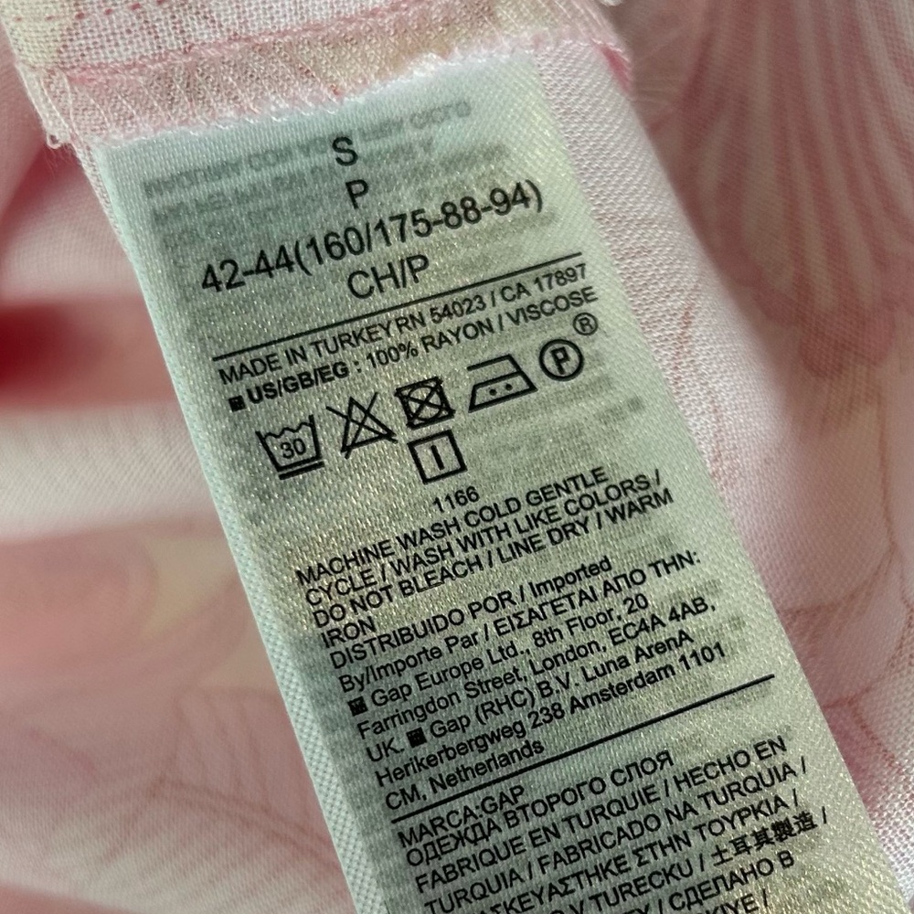 GAP Maternity Pink Floral Smocked Tiered Maxi Sun Dress Comfortable Bright - Picture 10 of 11